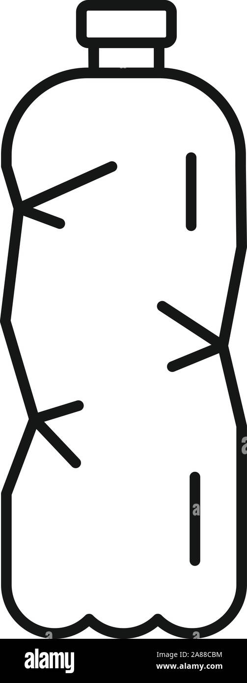 La bottiglia di plastica e la relativa icona. Delineare la bottiglia di plastica icona vettoriali per il web design isolato su sfondo bianco Illustrazione Vettoriale