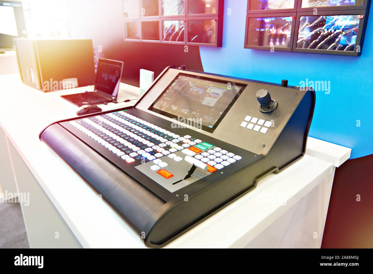 Controllo remoto della console per vision mixer LED processore video Foto Stock