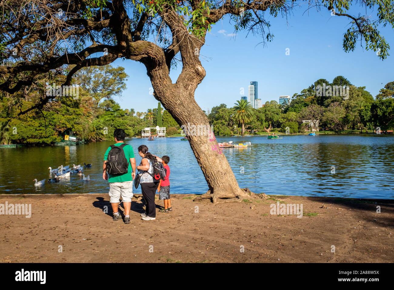 Argentina, Buenos Aires. Parque Tres de Febrero, popolarmente noto come Bosques de Palermo (Palermo boschi), è un parco urbano di circa 400 ettari Foto Stock