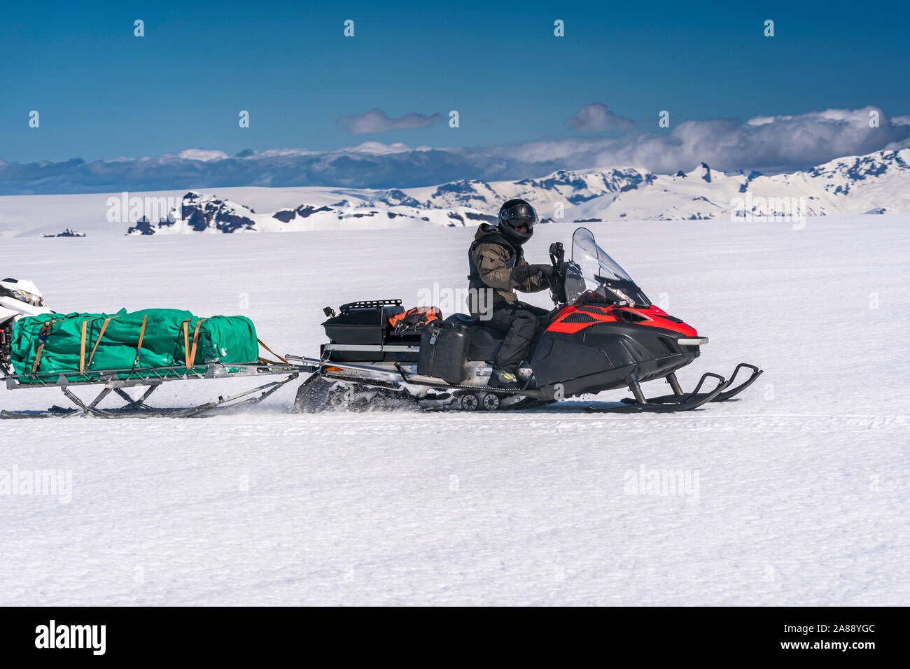 Spedizione glaciale sul Vatnajokull, Vatnajokull National Park, Islanda. Unesco - Sito Patrimonio dell'umanità. Foto Stock