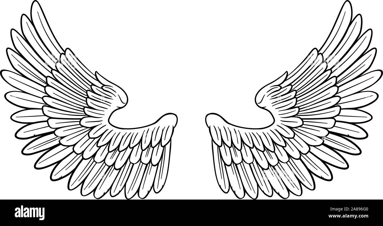 Coppia di angelo o Eagle Uccello Illustrazione Vettoriale