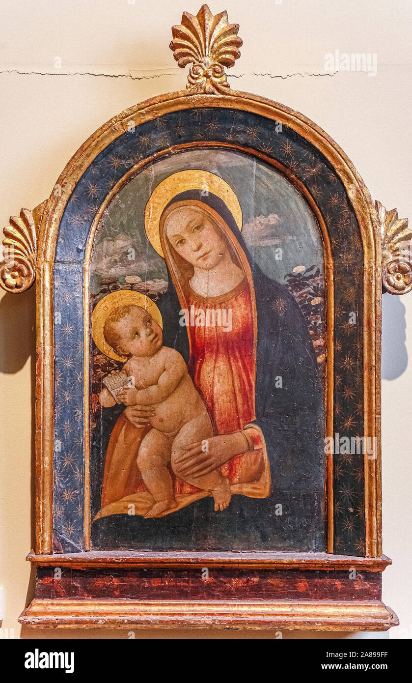 Italia Toscana Arezzo: Museo Nazionale di Arte Medievale e Moderna: Madonna con Bambino: pittore fiorentino Foto Stock