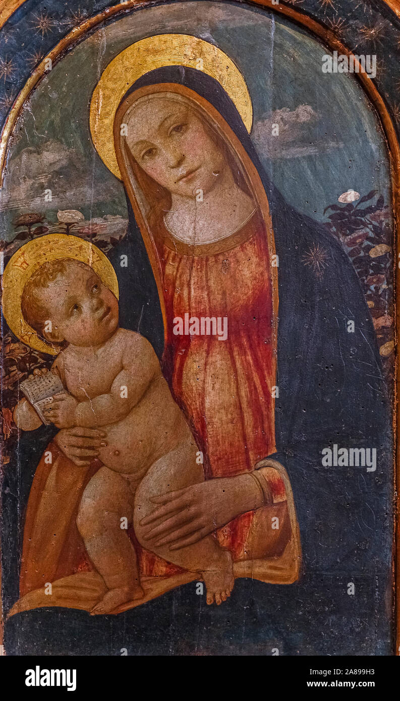 Italia Toscana Arezzo: Museo Nazionale di Arte Medievale e Moderna: Madonna con Bambino: pittore fiorentino Foto Stock