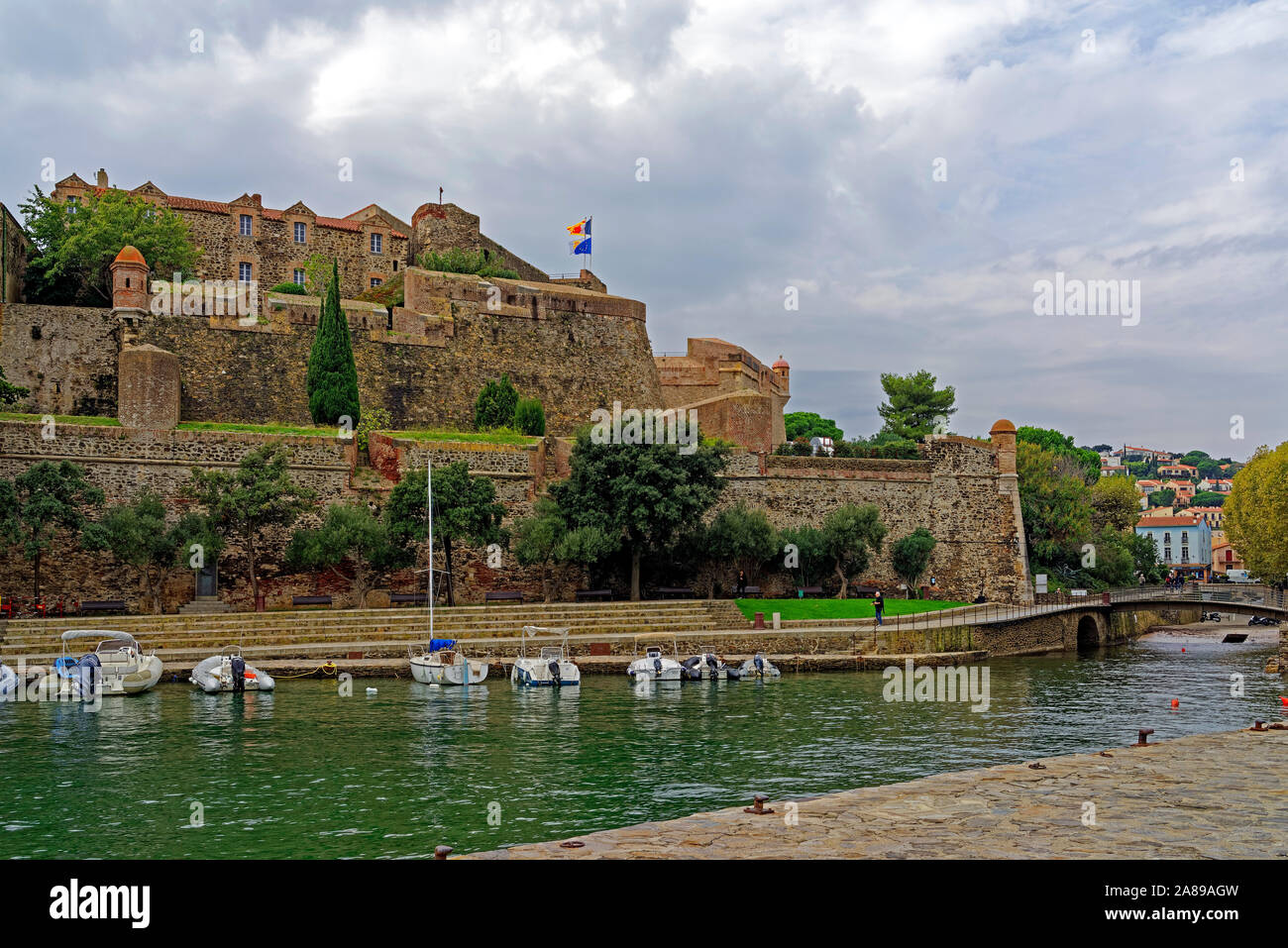 Il Festung, Château Royal de Collioure Foto Stock