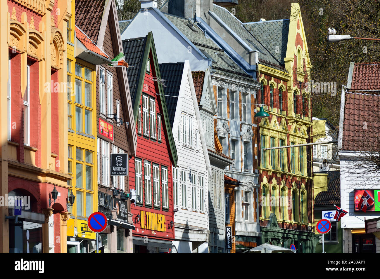 Bergen della Cittá Vecchia. Bergen, Norvegia Foto Stock