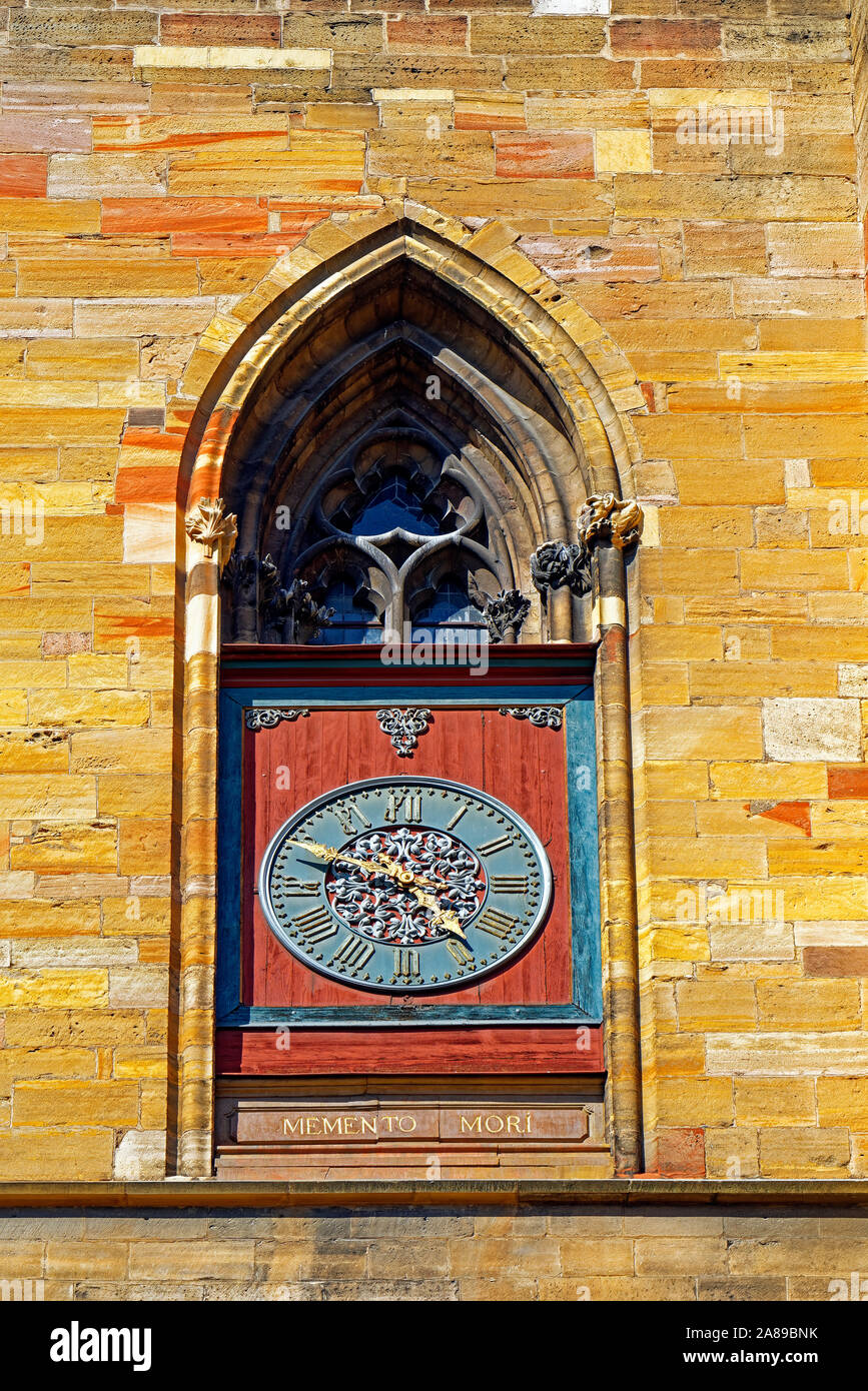 Turmuhr, Collégiale San Martin, Martinsmünster, Kathedrale Foto Stock