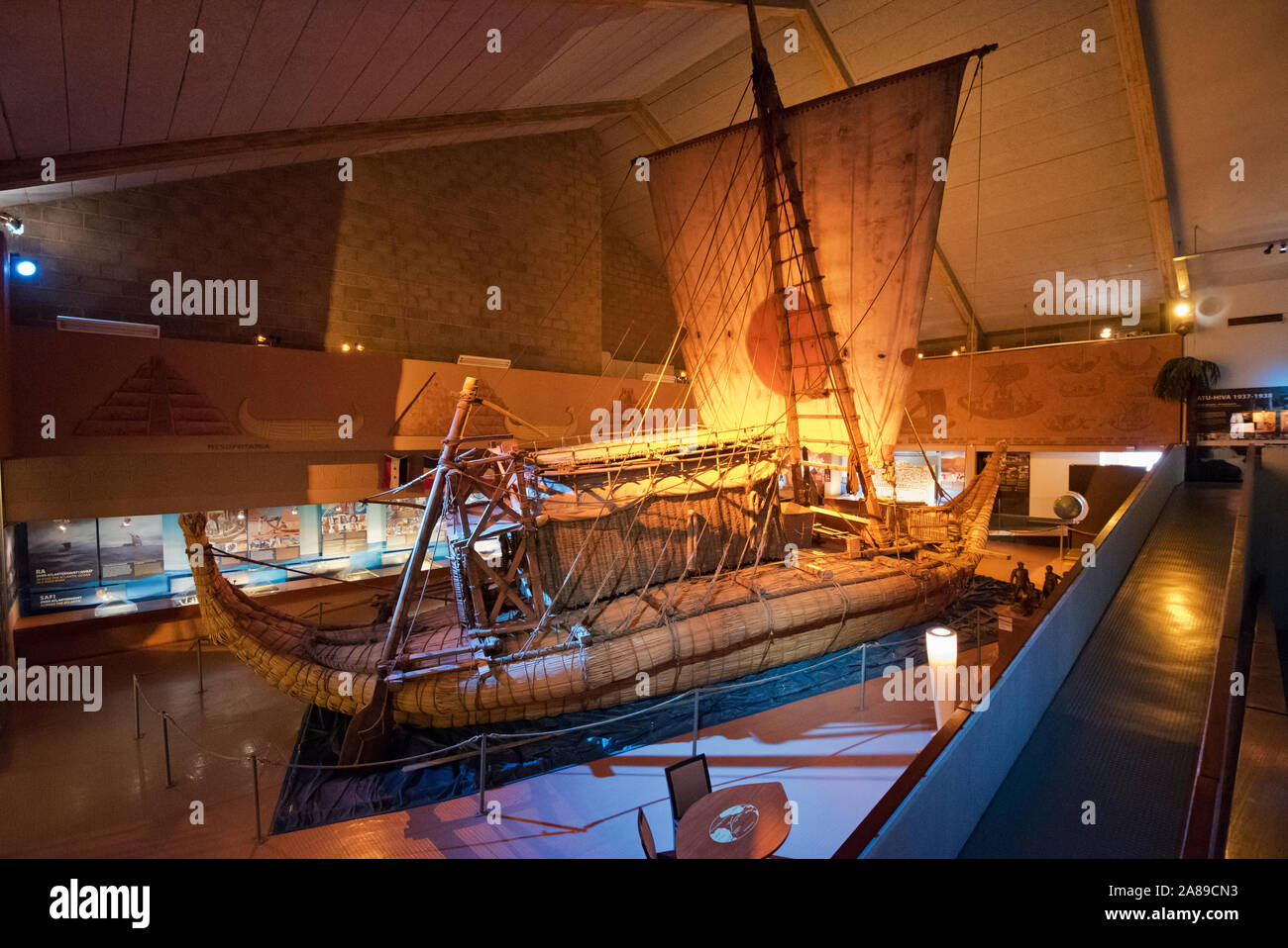 L'originale Ra II serie presso il Museo Kon-Tiki. Oslo, Norvegia Foto Stock