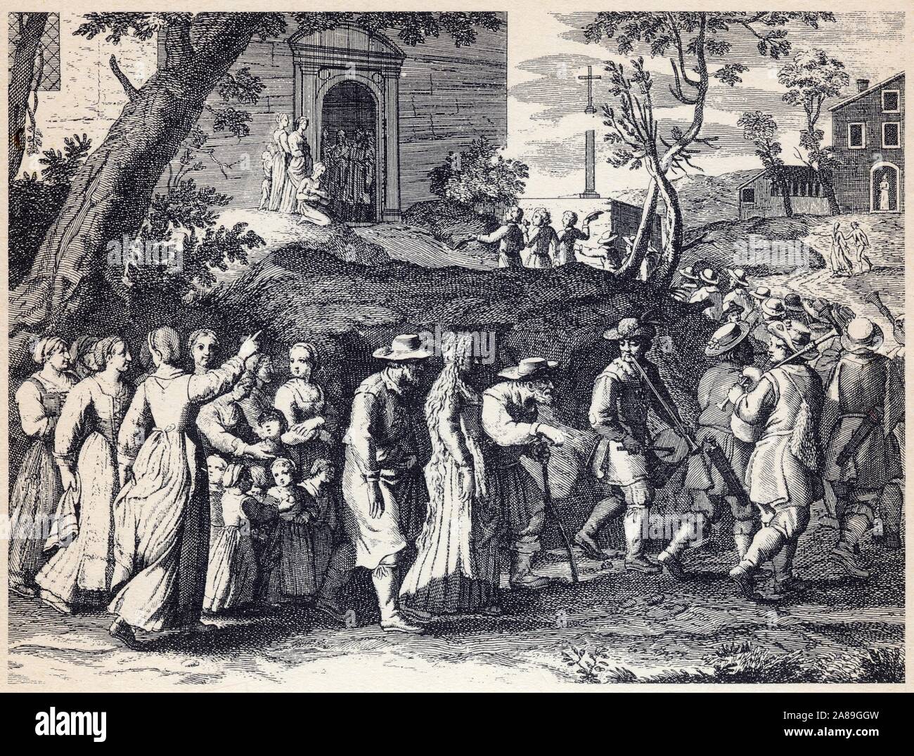 Le corteo nuziale rotocalco.de Bonnart.XVII ème siècle. Foto Stock