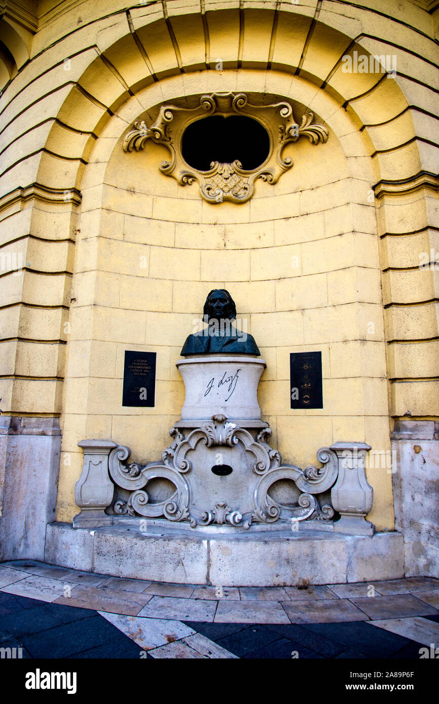 Memoriale di Franz Liszt il compositore e pianista in Ungheria a Budapest.Liszt è ampiamente considerato come uno dei maggiori pianisti di tutti i tempi. Foto Stock