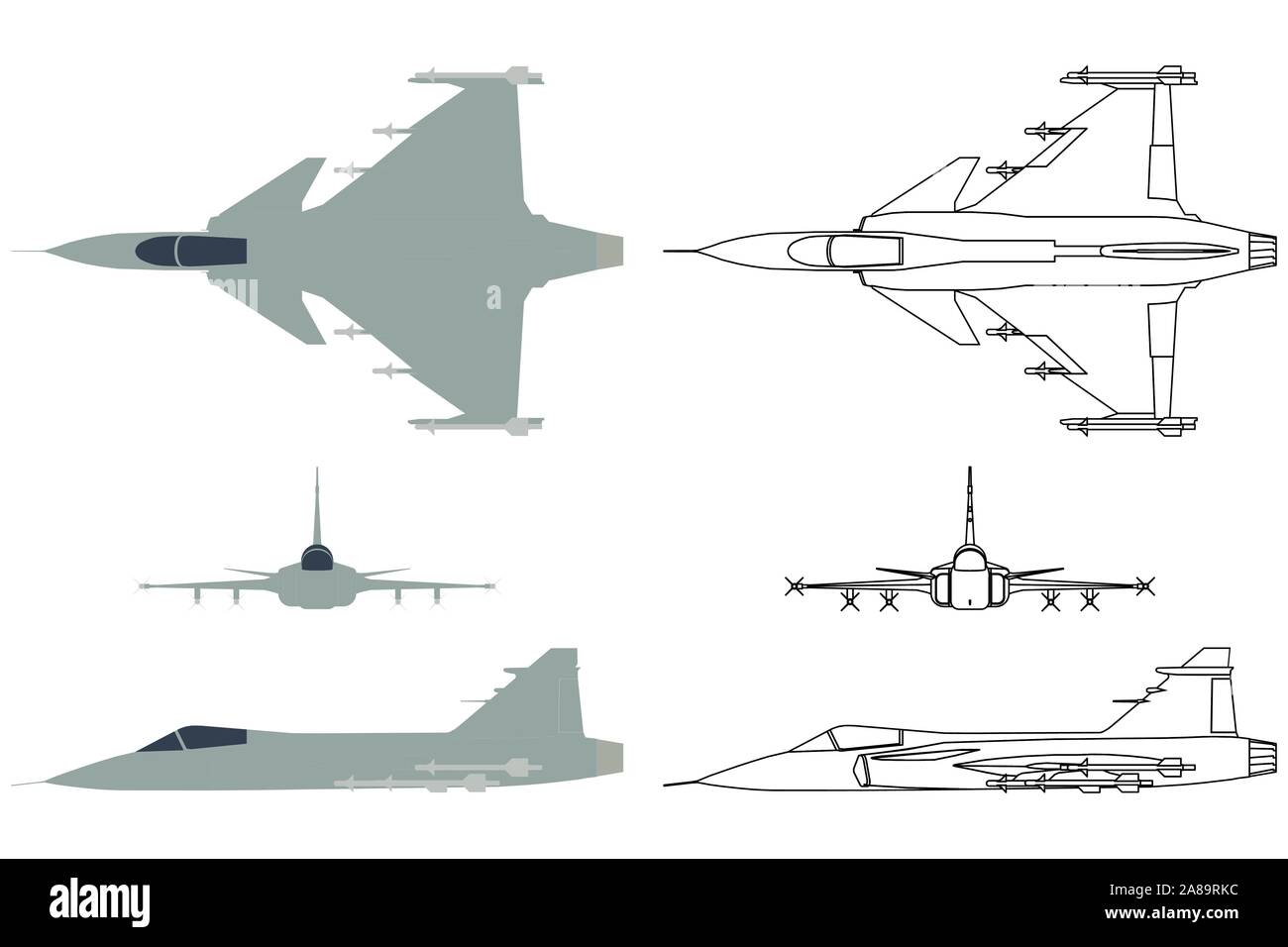 Nuovo militare brasiliano Fighter piano colorato. Illustrazione Vettoriale