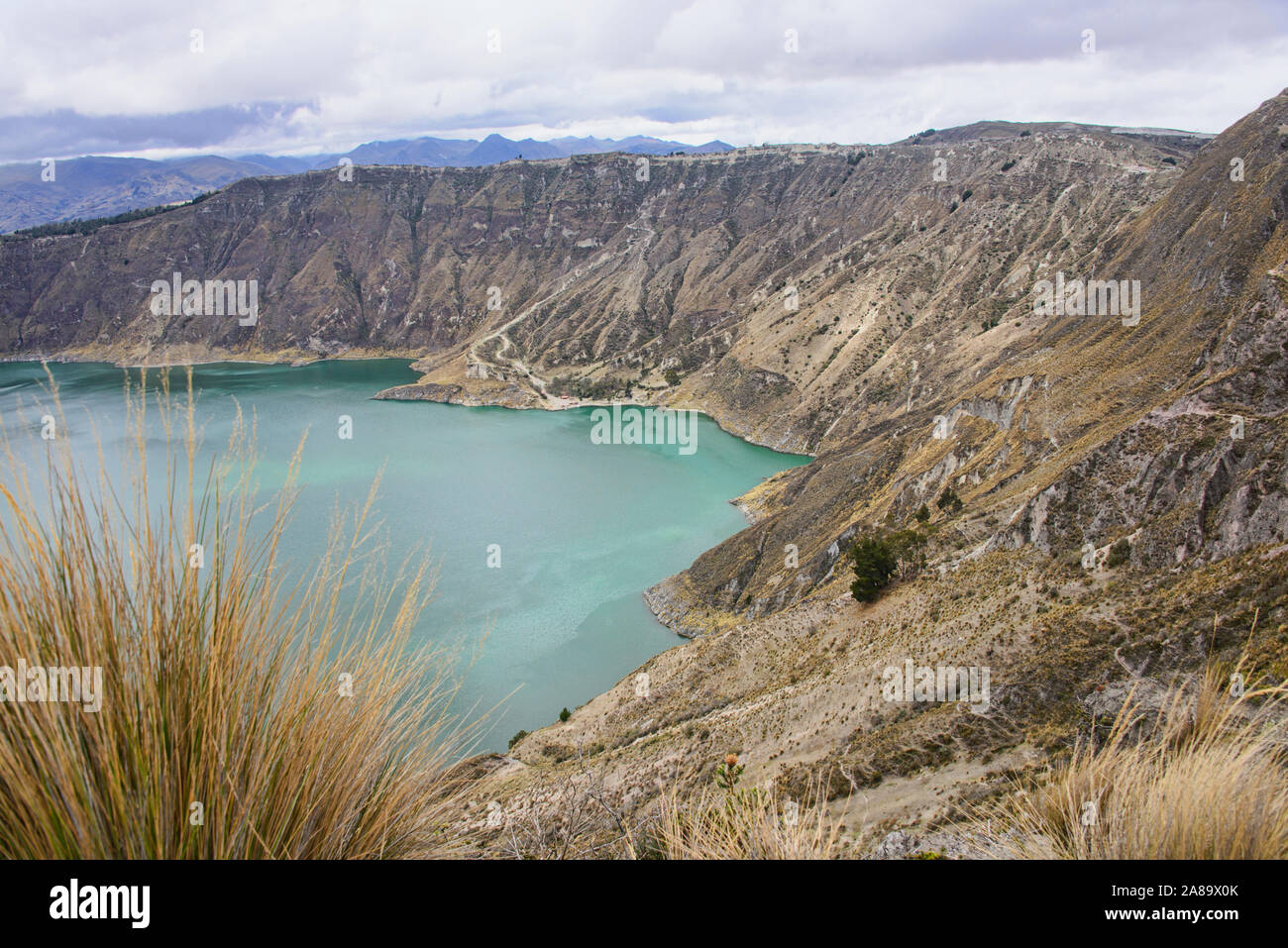 Bellissima vista della Laguna Quilotoa, Ecuador Foto Stock