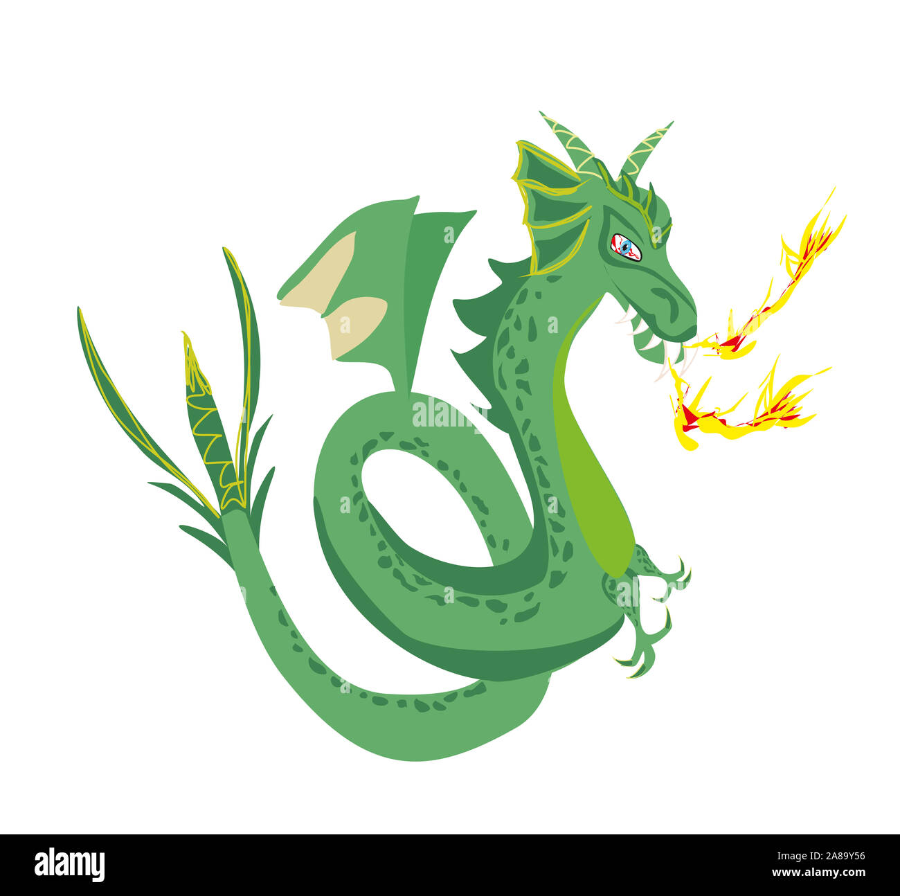 Il drago si brucia il fuoco Foto Stock