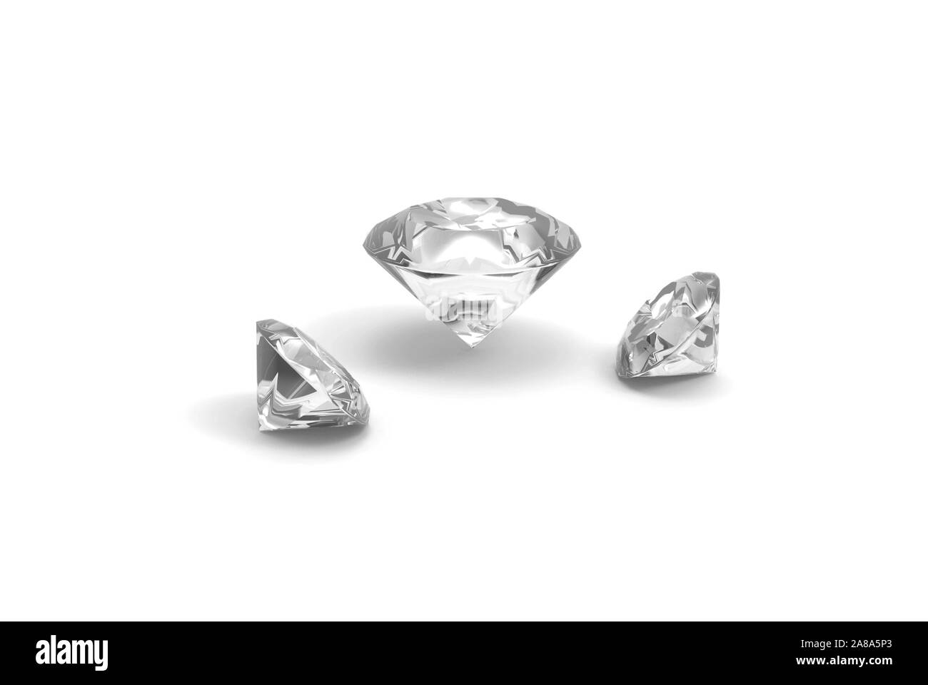 Diamante su sfondo bianco Foto Stock