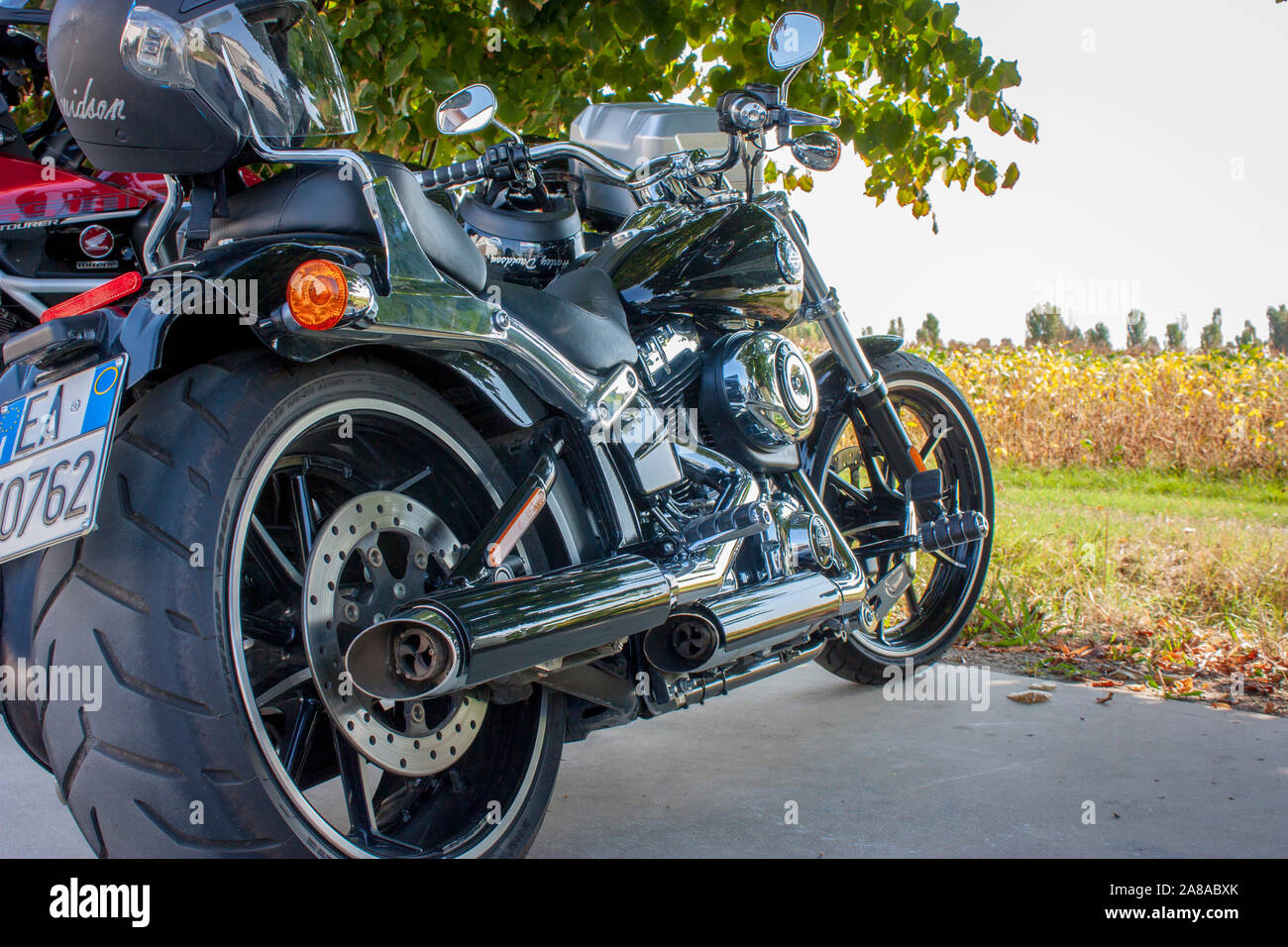 Il trinciapaglia motoveicolo Foto Stock