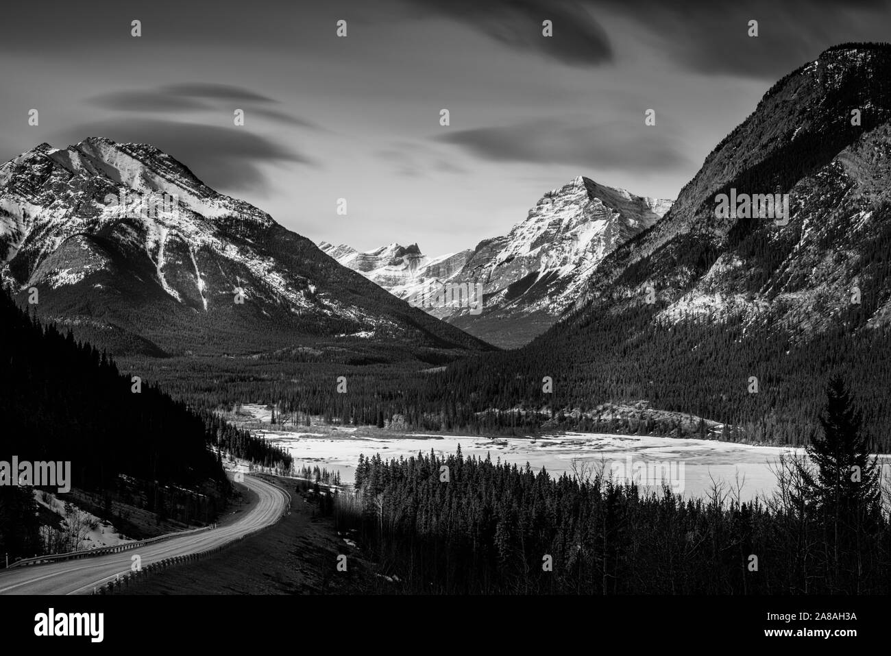 Vista drammatico di Kananaskis Country, Alberta Canada Foto Stock