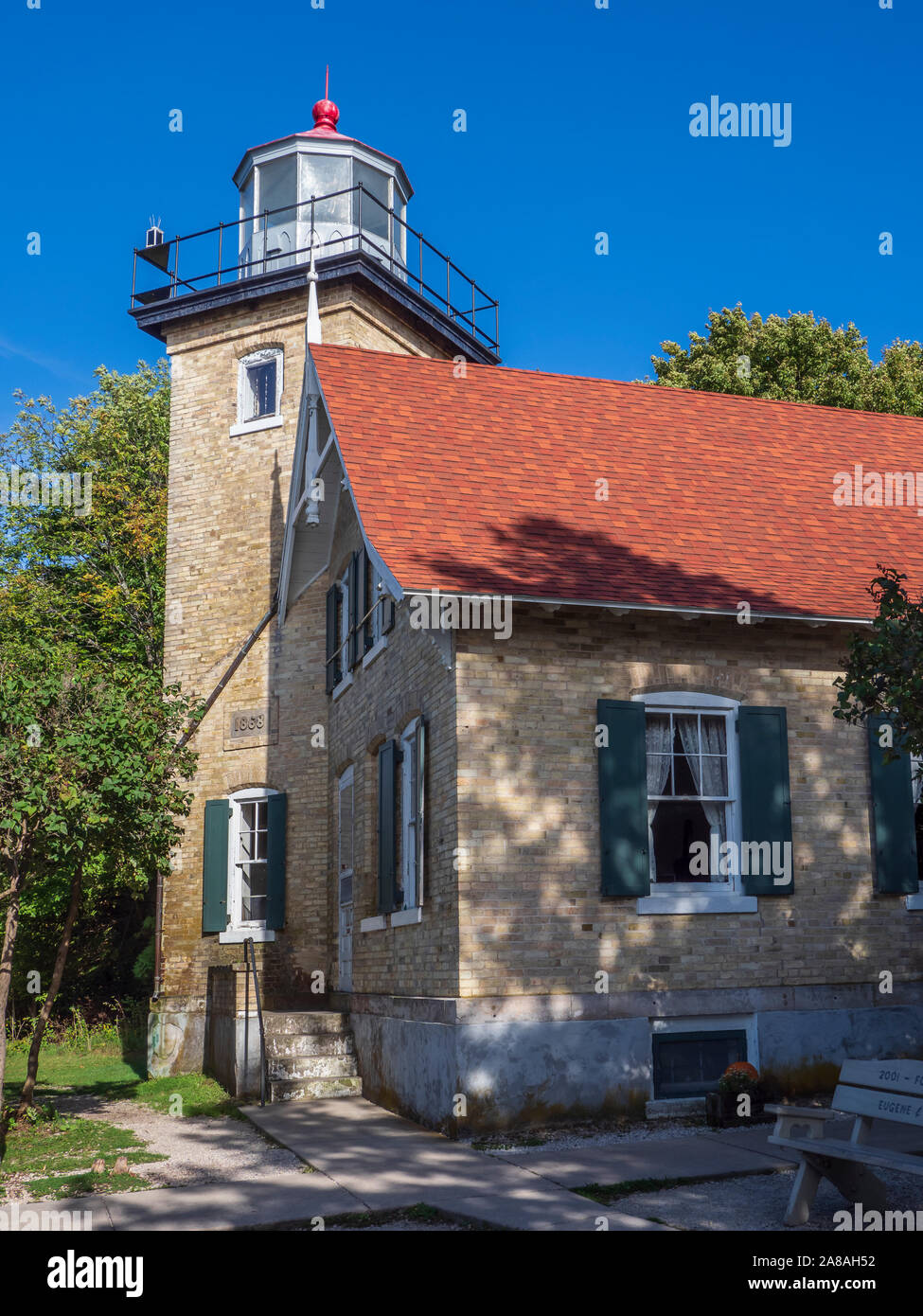 Eagle Bluff faro, penisola parco dello stato, pesce Creek, Wisconsin. Foto Stock