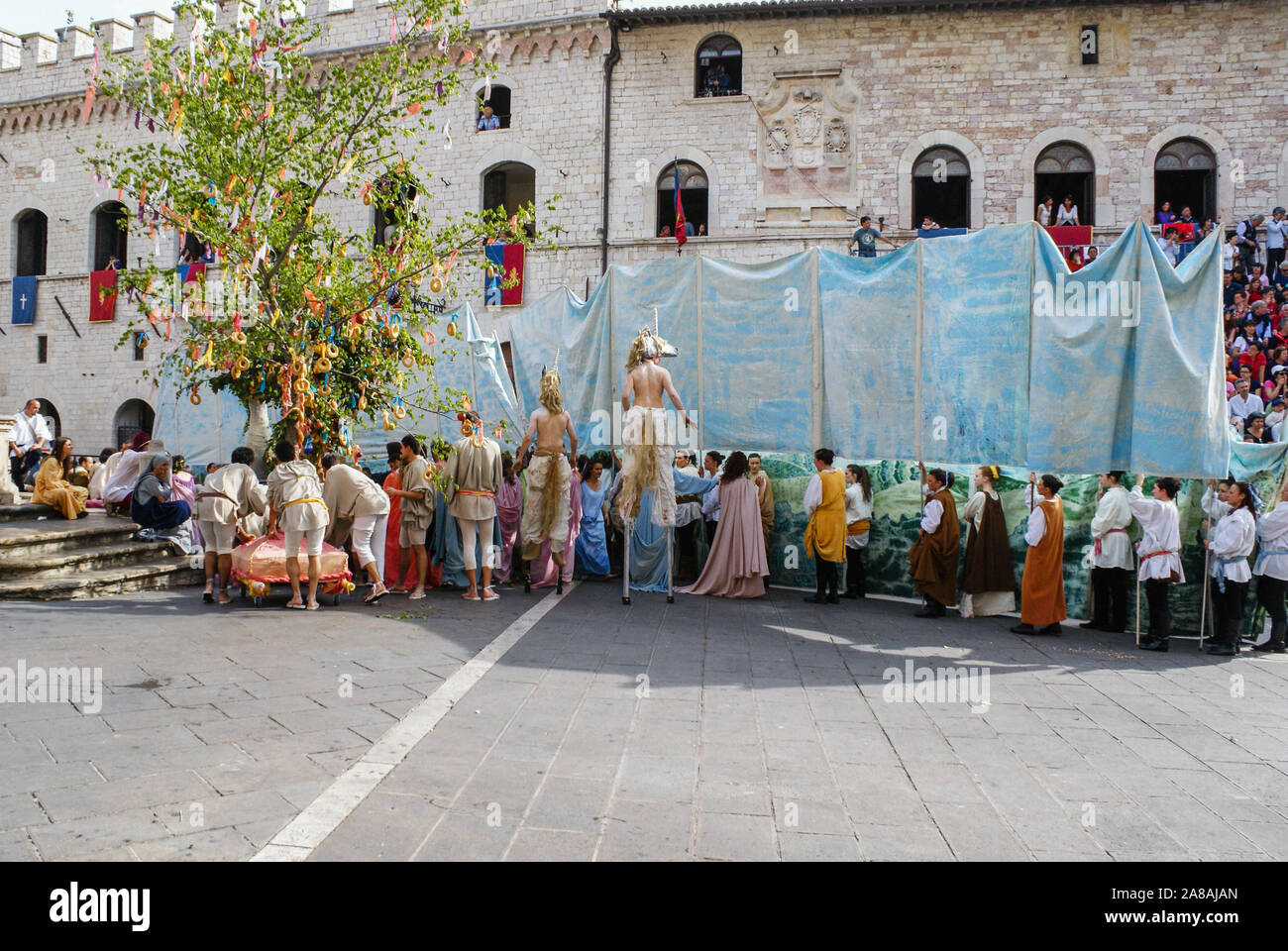 Calendimaggio 2009 - Mittelalterliches Fest di Assisi, Italien, Europa Foto Stock