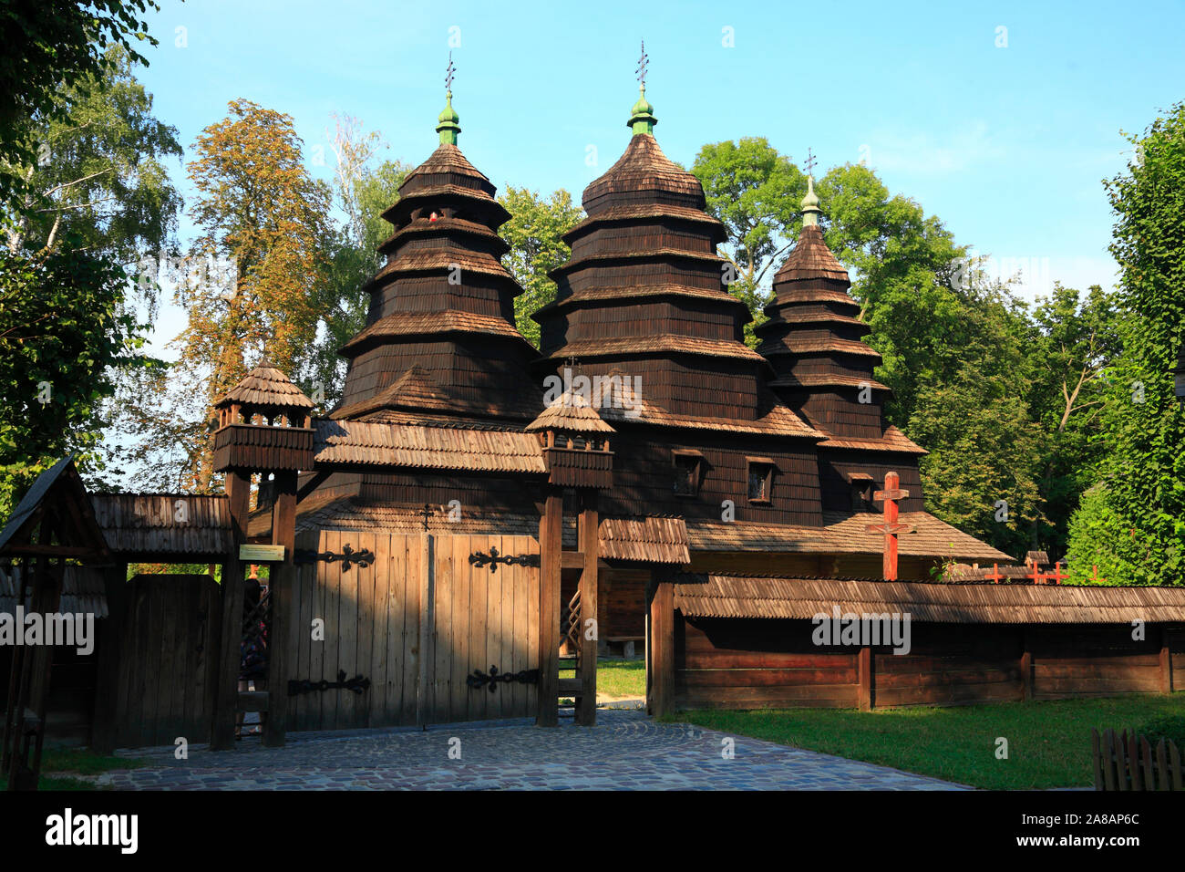 Open Air Museum di architettura popolare e vita rurale, Lviv, Ucraina Foto Stock