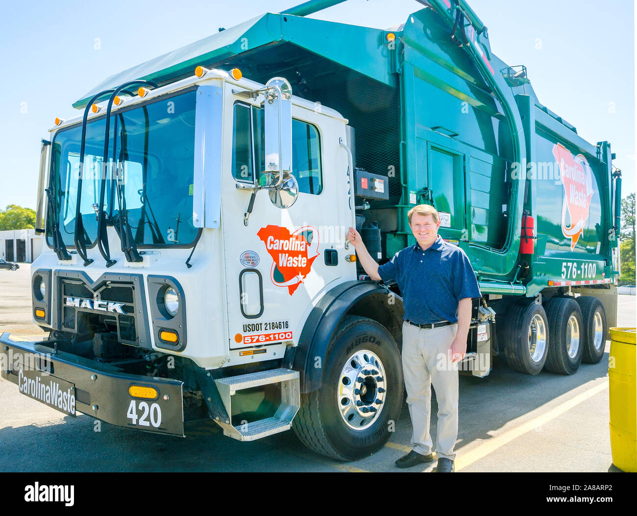 Scott Fennell, Presidente e co-fondatore di Carolina Rifiuti e riciclaggio LLC, è raffigurato, Aprile 6, 2015, in North Charleston, Carolina del Sud. Foto Stock