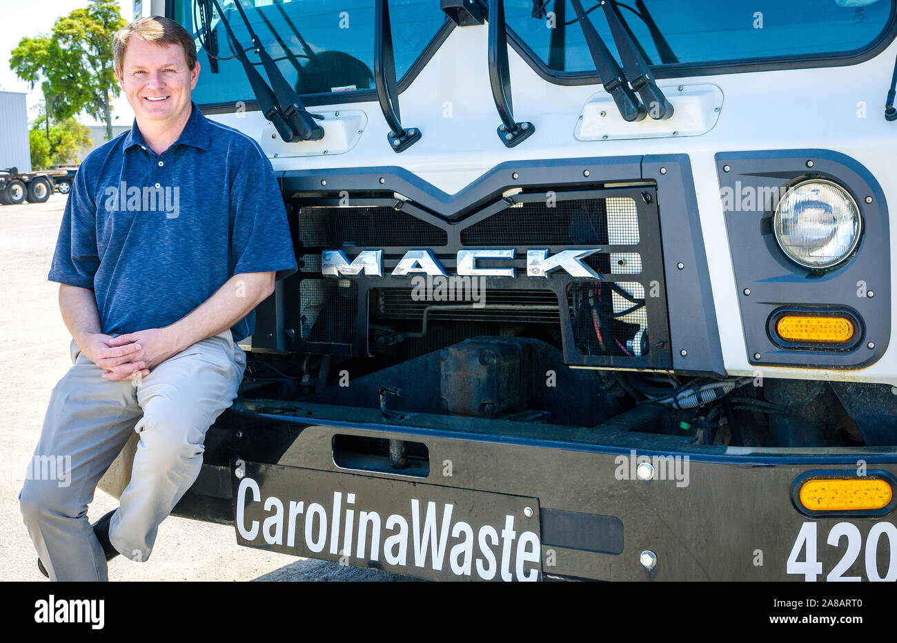 Scott Fennell, Presidente e co-fondatore di Carolina Rifiuti e riciclaggio LLC è raffigurato, Aprile 6, 2015, in North Charleston, Carolina del Sud. Foto Stock