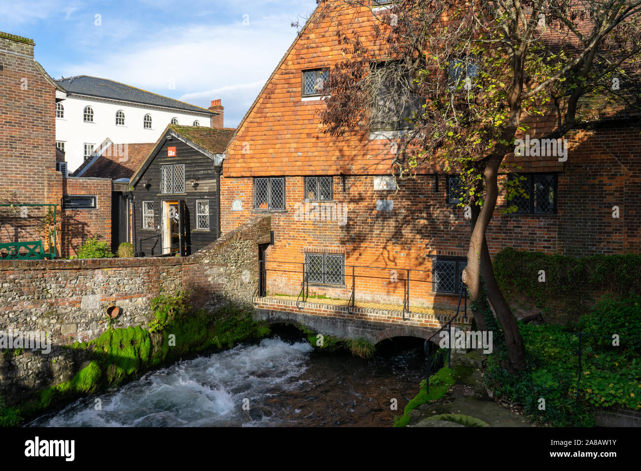 Il National Trust Winchester city mill, Winchester, Hampshire, Regno Unito Foto Stock