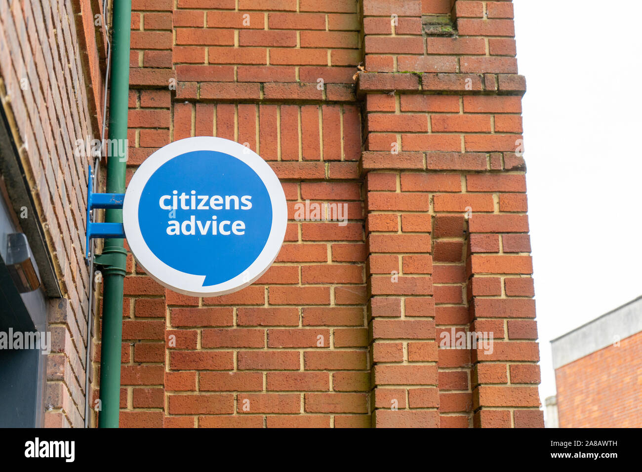 Il segno di un Citizens Advice Centre Foto Stock