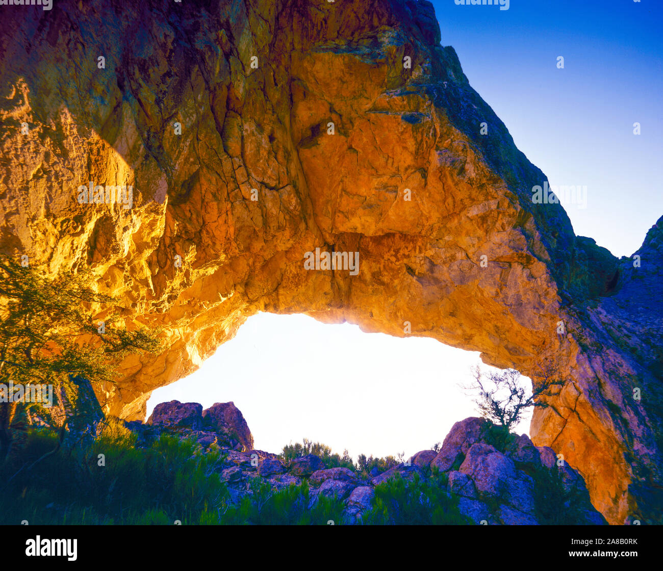 Lexington Arch, Parco nazionale Great Basin, Nevada, calcare naturale arch Foto Stock