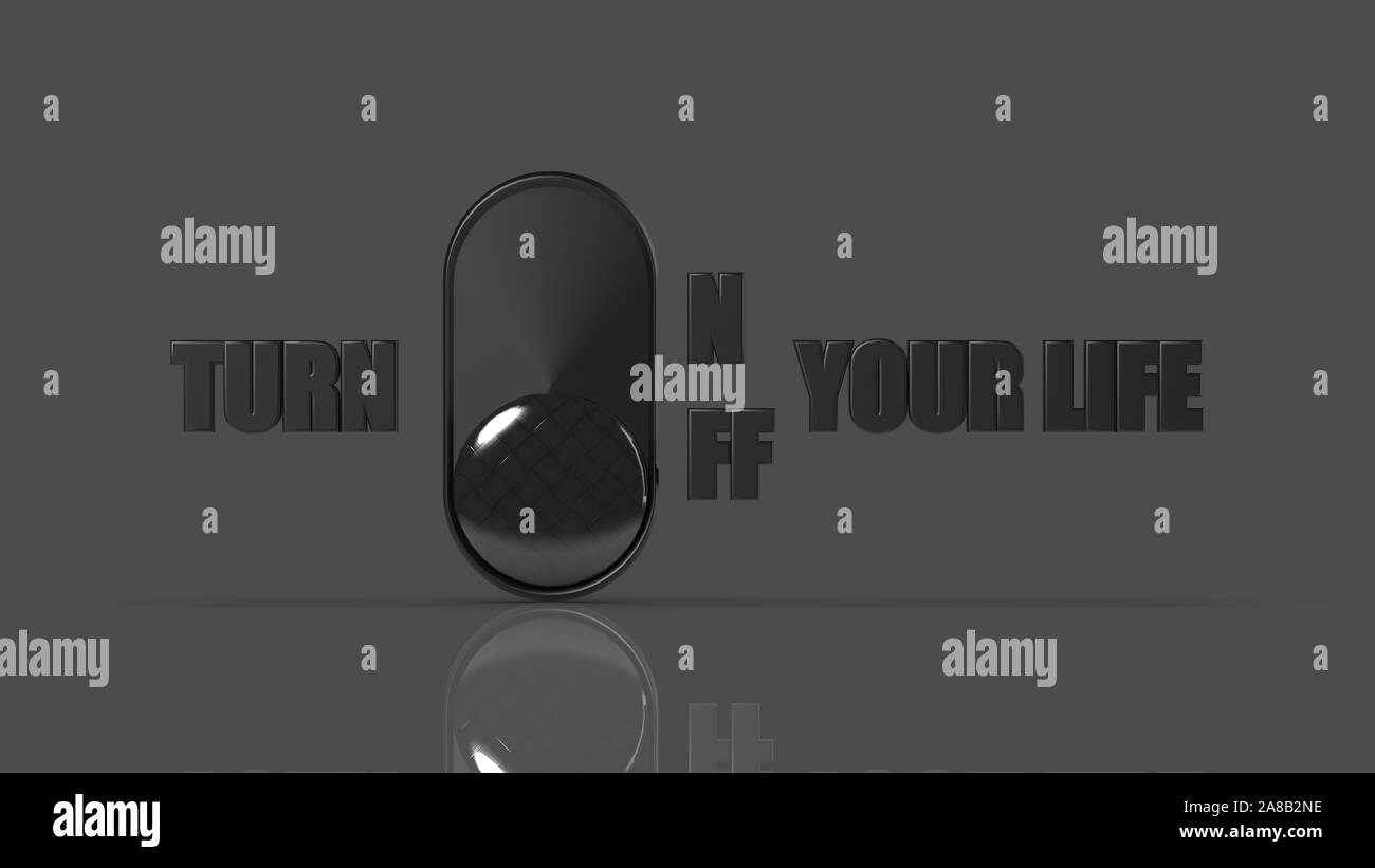Il 3D rendering di accensione/spegnimento è icona della vita Foto Stock