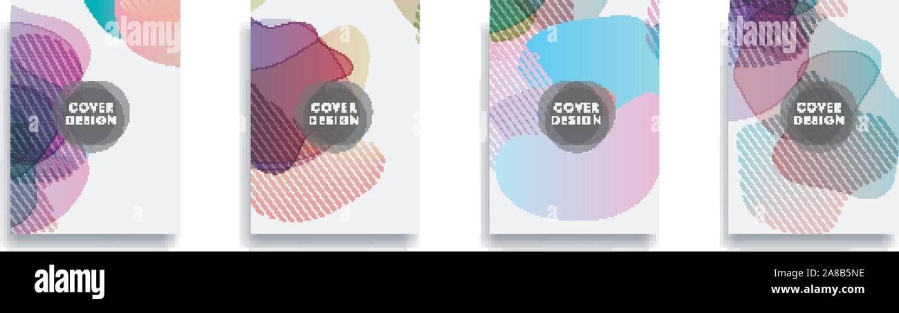 Stile dinamico design banner impostato con fluido arancione elementi di gradiente Illustrazione Vettoriale