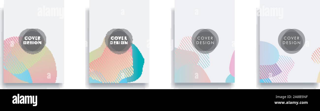 Stile dinamico design banner impostato con fluido arancione elementi di gradiente Illustrazione Vettoriale
