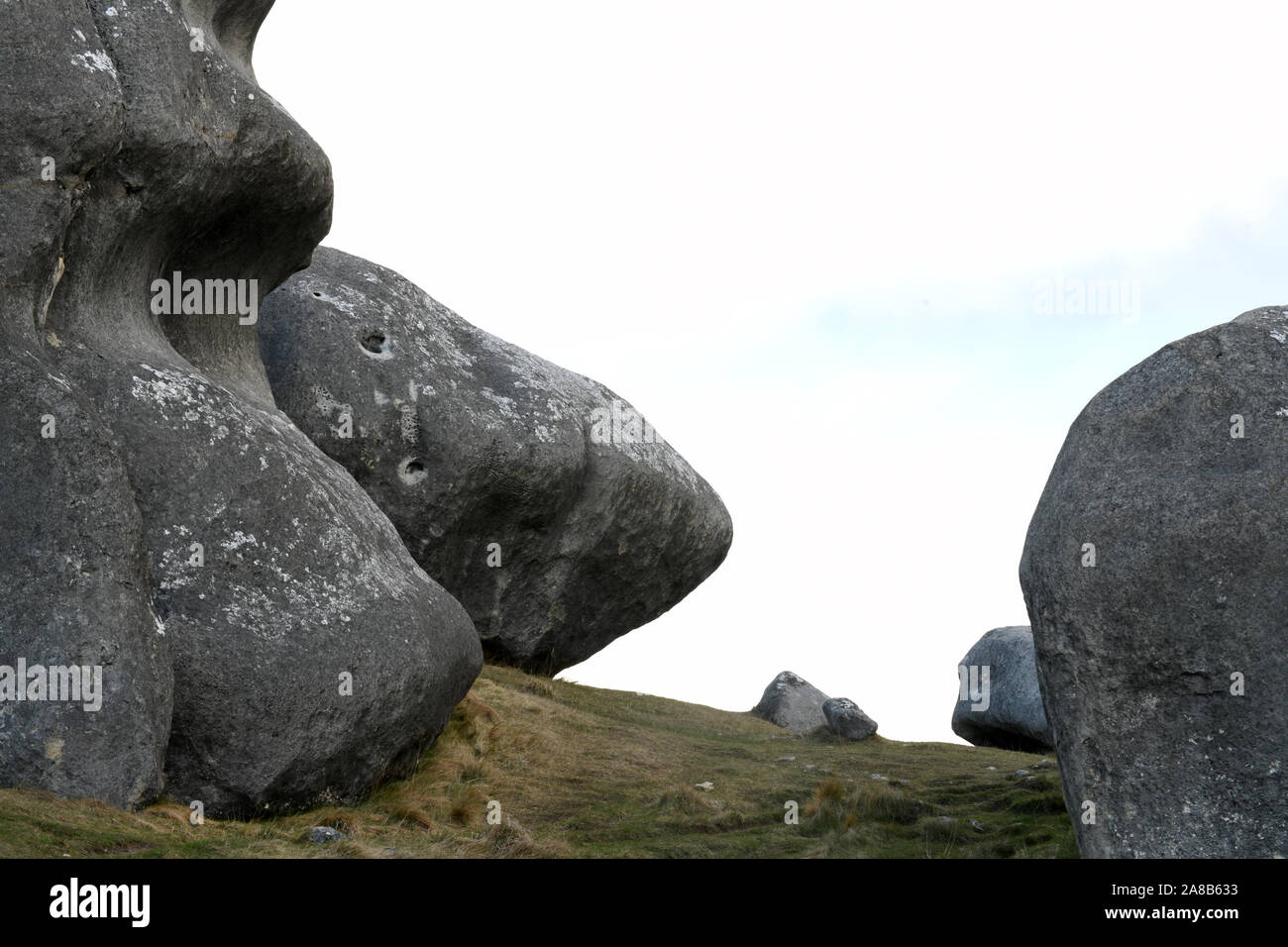 La piena immagine di frame di rocce calcaree a Castle Hill nell'Isola del Sud della Nuova Zelanda Foto Stock