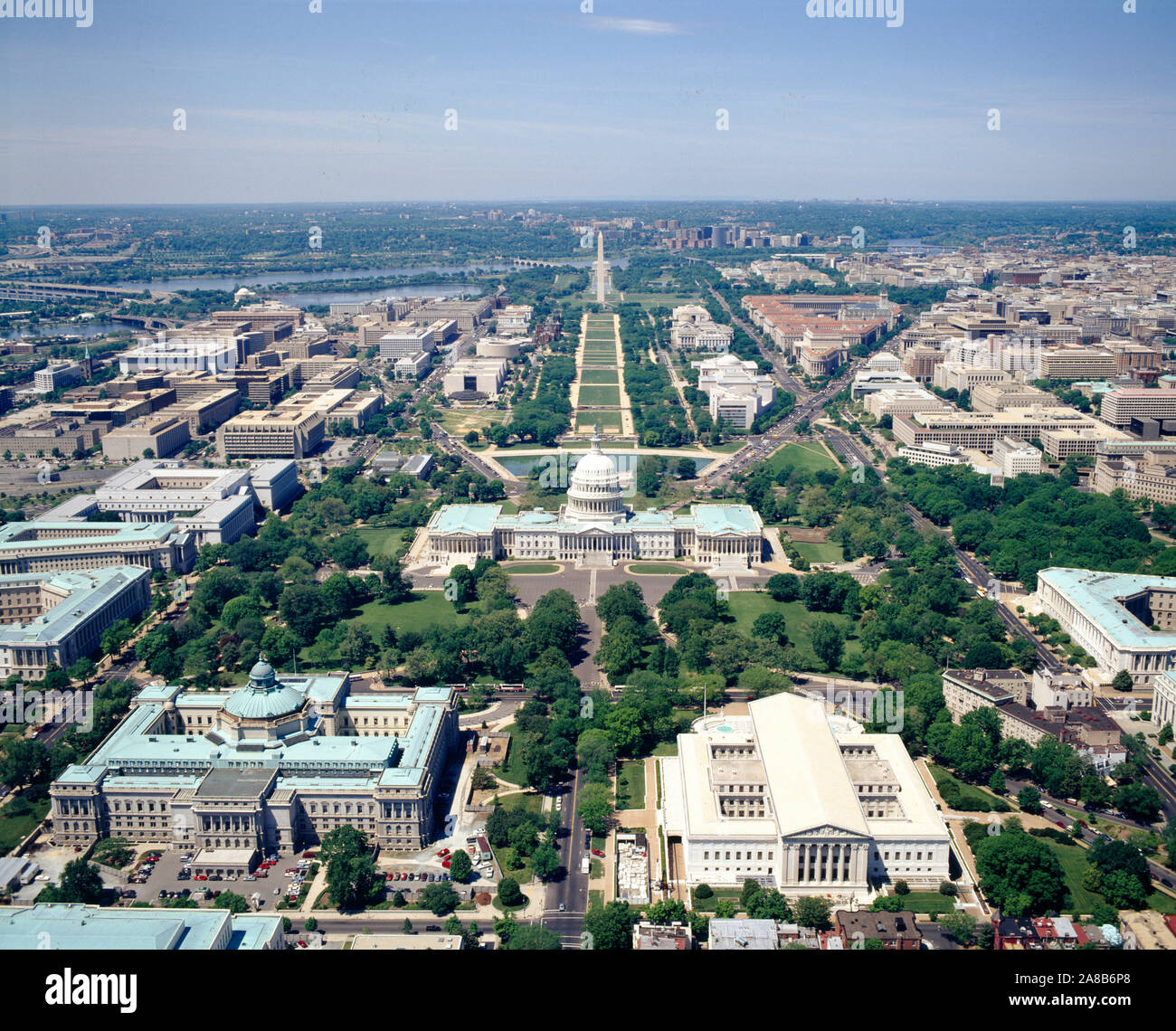 Vista aerea degli edifici in una città, Washington DC, Stati Uniti d'America Foto Stock