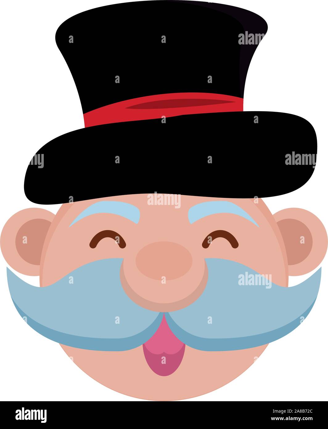 Il vecchio uomo con i baffi e tophat Illustrazione Vettoriale