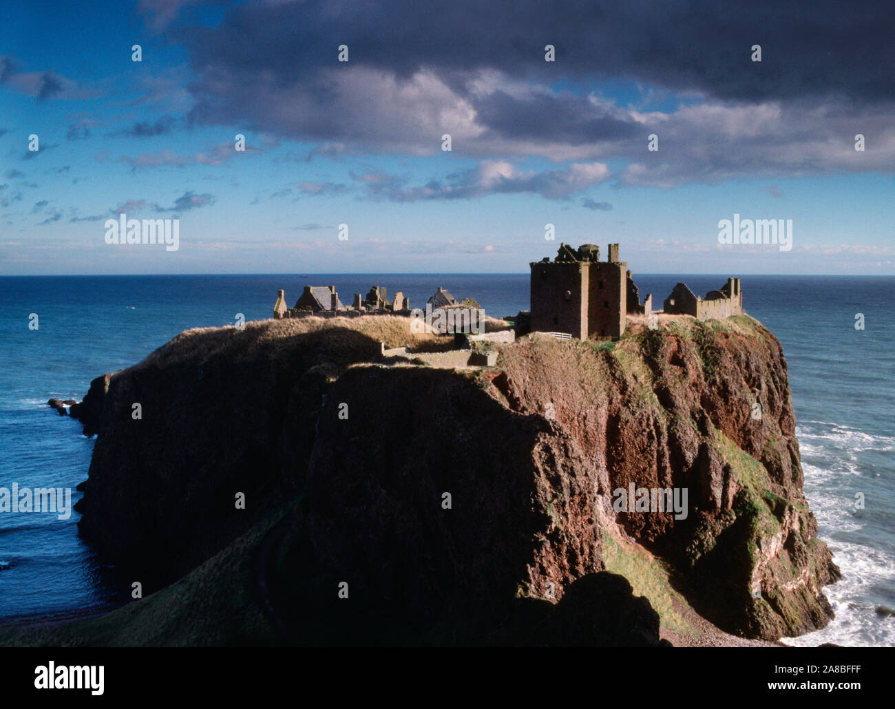 Castello di Dunnottar, vicino a Stonehaven, Aberdeenshire, Scotland, Regno Unito Foto Stock
