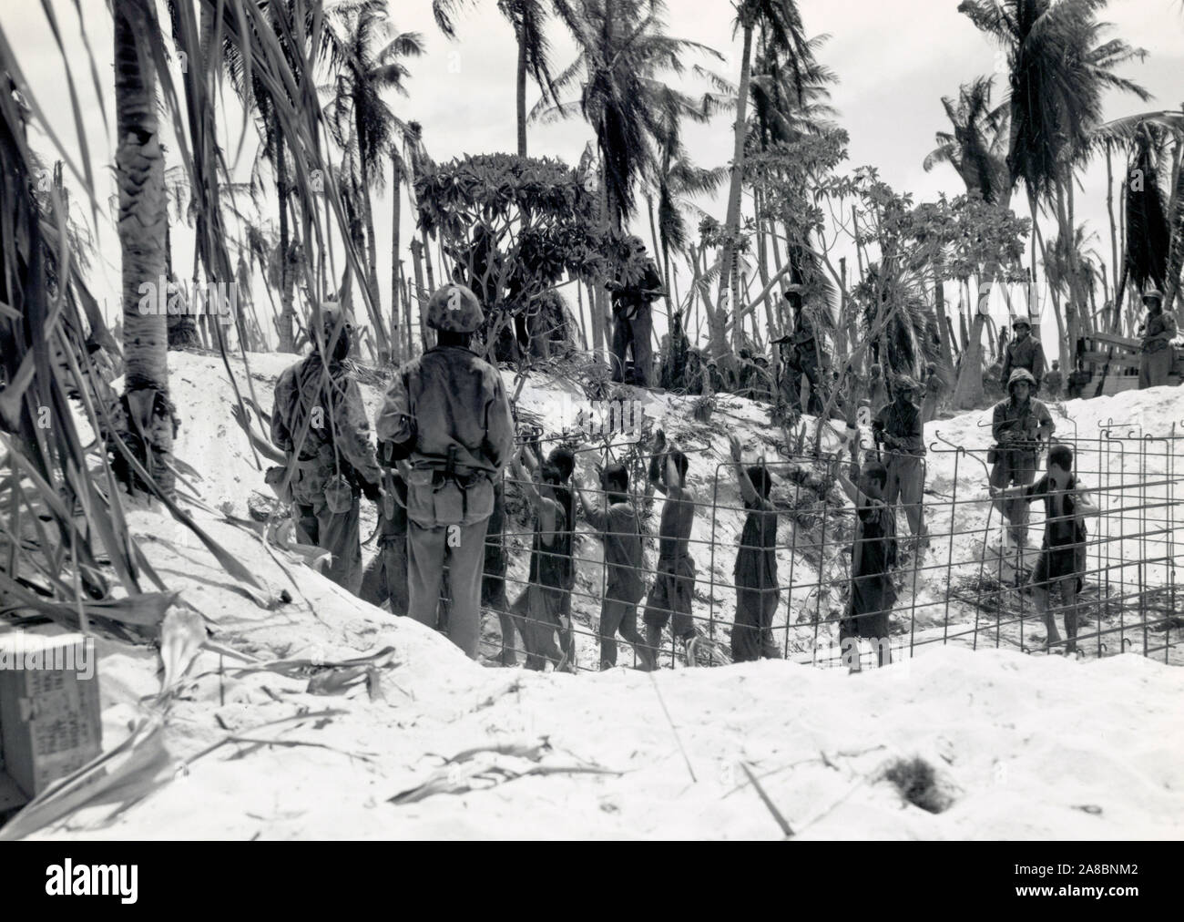 II Guerra Mondiale - Foto - prigionieri giapponese Tarawa Foto Stock
