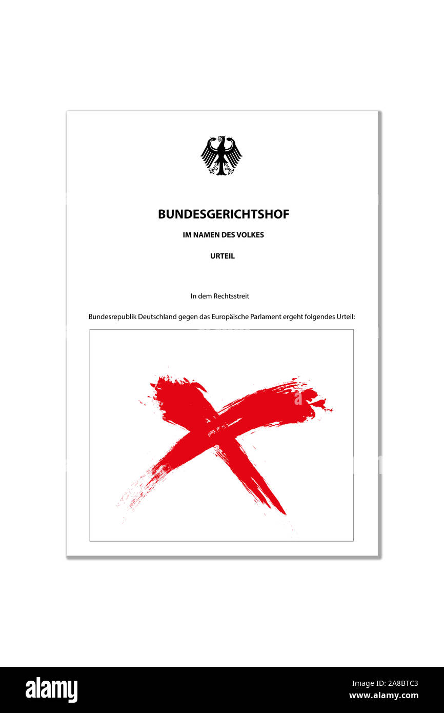 Urteil, Bundesgerichtshof, Rotes Kreuz, Foto Stock