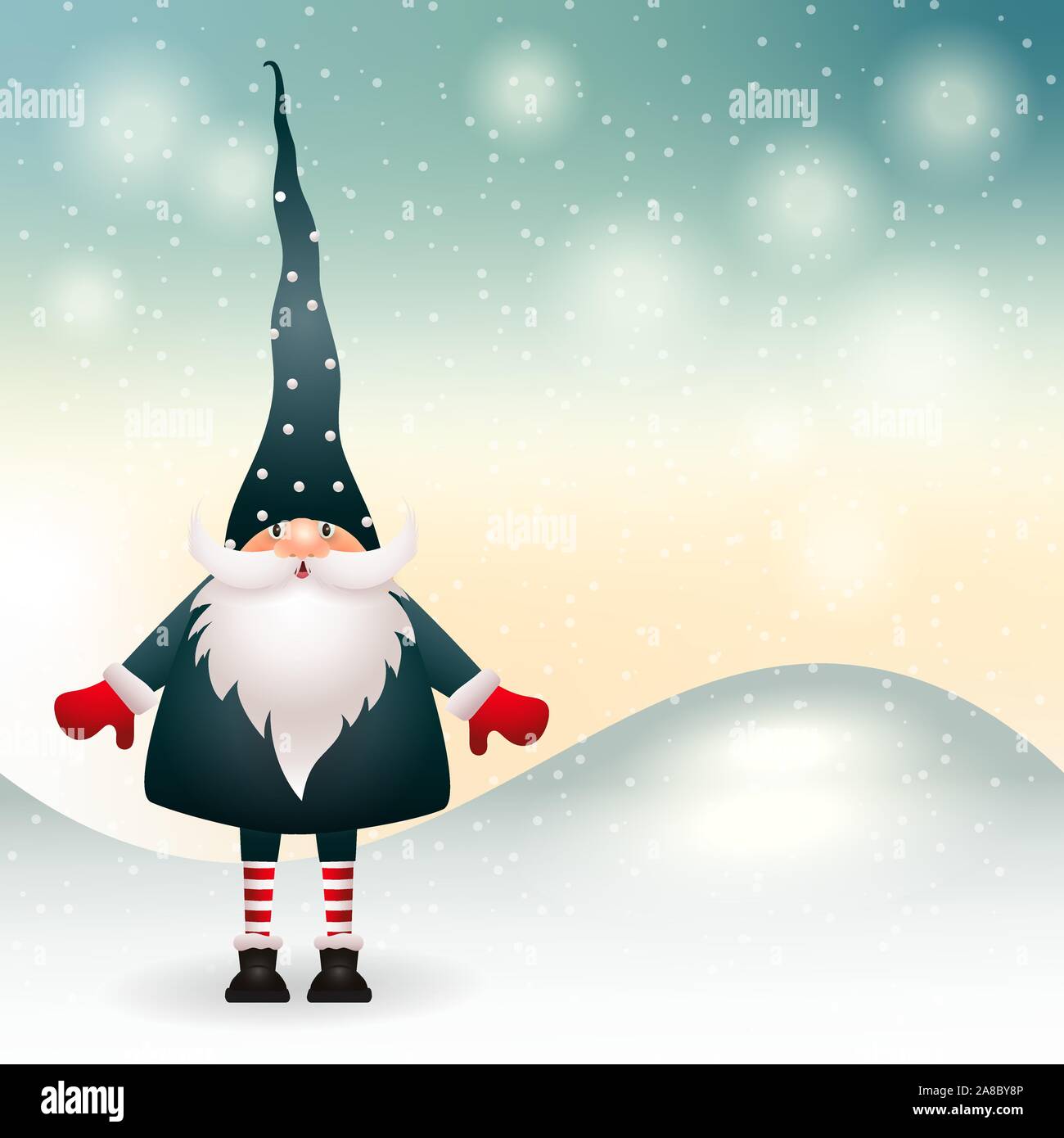 Natale gnome in inverno il decor. Vettore Illustrazione Vettoriale