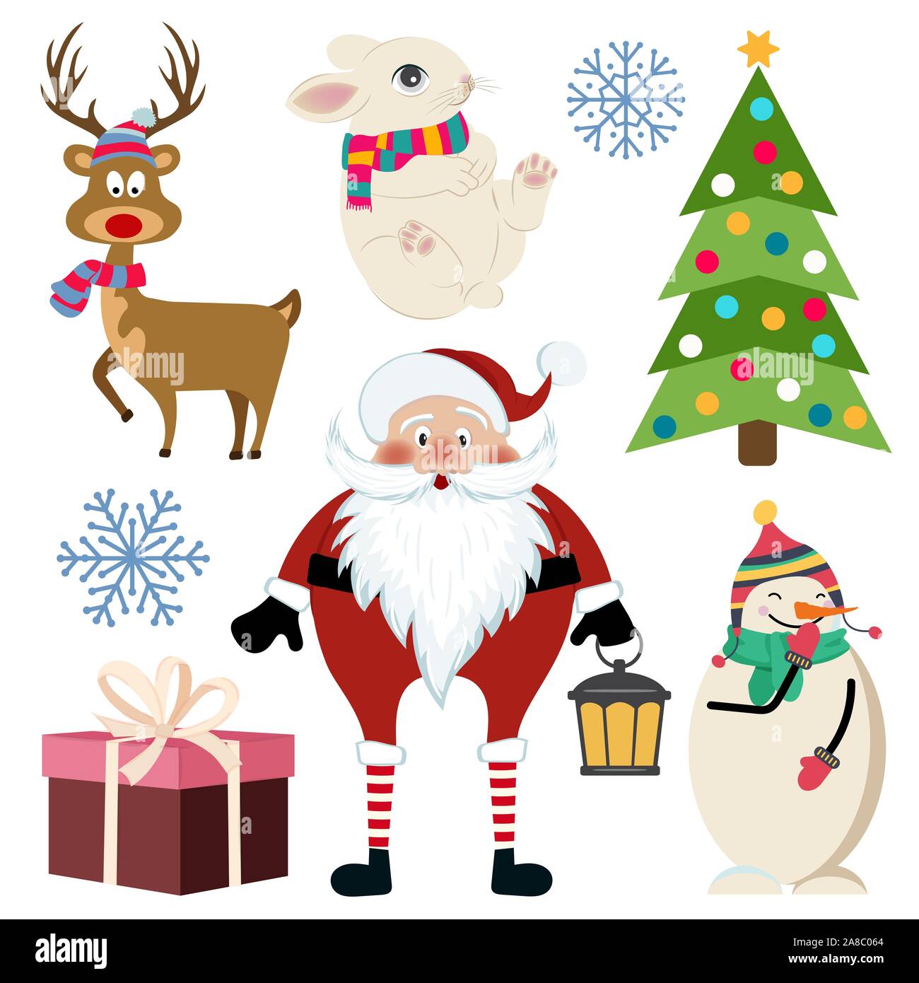 Bellissimo design piatto di raccolta di Natale Illustrazione Vettoriale