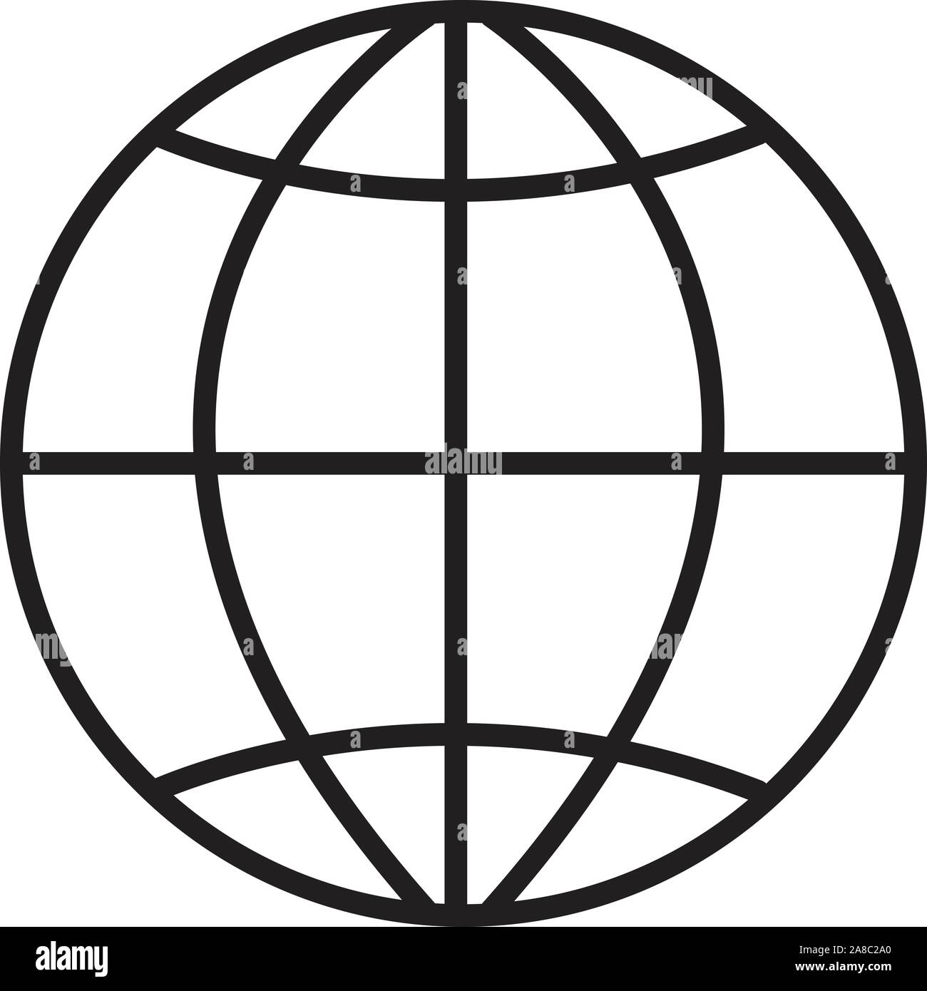Globo terrestre icona sullo sfondo bianco. globo terrestre simbolo. globe segno. tipo piatto. Illustrazione Vettoriale