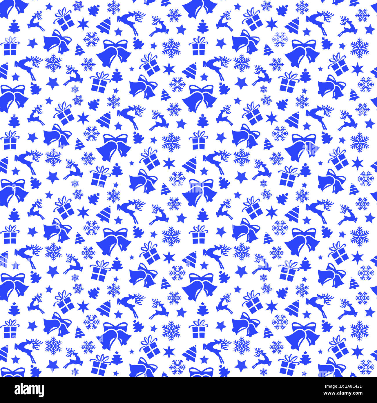 Natale seamless pattern con Natale elementi blu Foto Stock