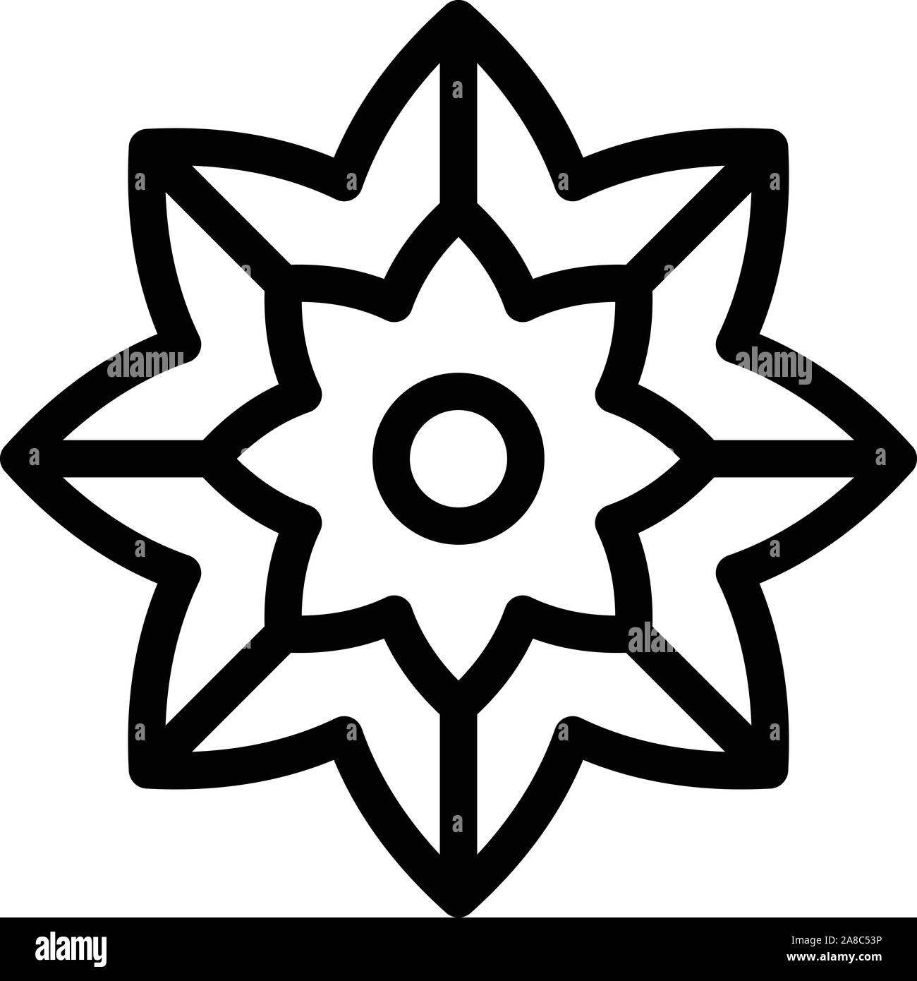 Fiore icona di spezie, stile contorno Illustrazione Vettoriale