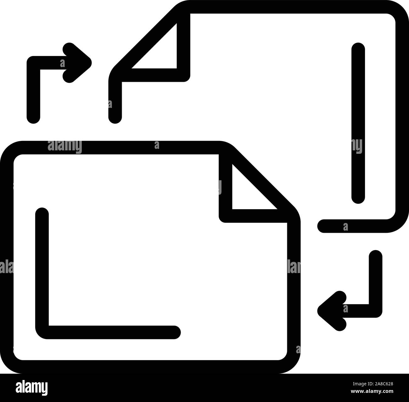 Copia file di editor di icona di stile di contorno Illustrazione Vettoriale