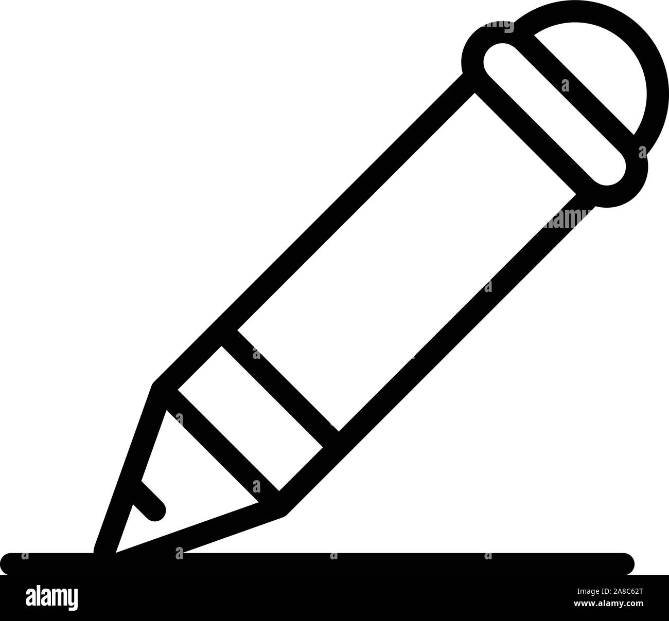 Editor icona della penna, stile contorno Illustrazione Vettoriale