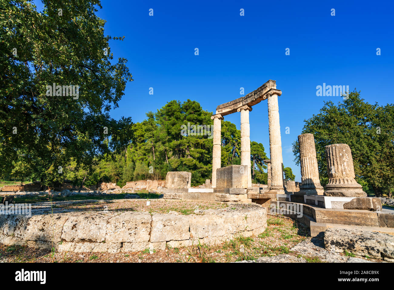 Sito archeologico di Olimpia Patrimonio mondiale dell'UNESCO in Grecia Foto Stock