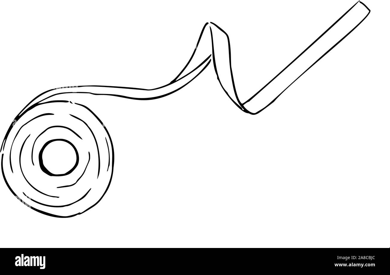 Filetto decorativo nastro isolato su bianco. Illustrazione Vettoriale. silhouette inchiostro della penna Illustrazione Vettoriale