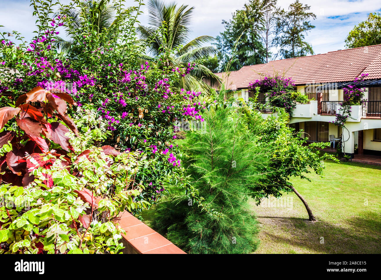 Un lussuoso complesso vacanze in Gambia, in Africa occidentale. Foto Stock