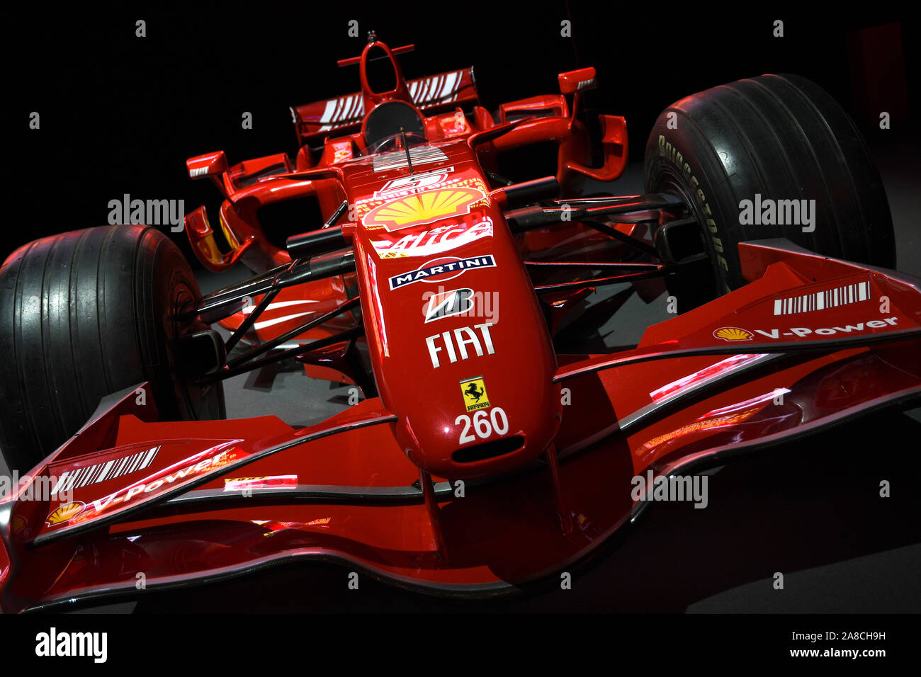 Sul circuito del Mugello, 25 Ottobre 2019: la Ferrari F1 modello F2007 anno 2007 ex campione del mondo Kimi Raikkonen sul display durante le Finali Mondiali Ferrari 2019. Foto Stock