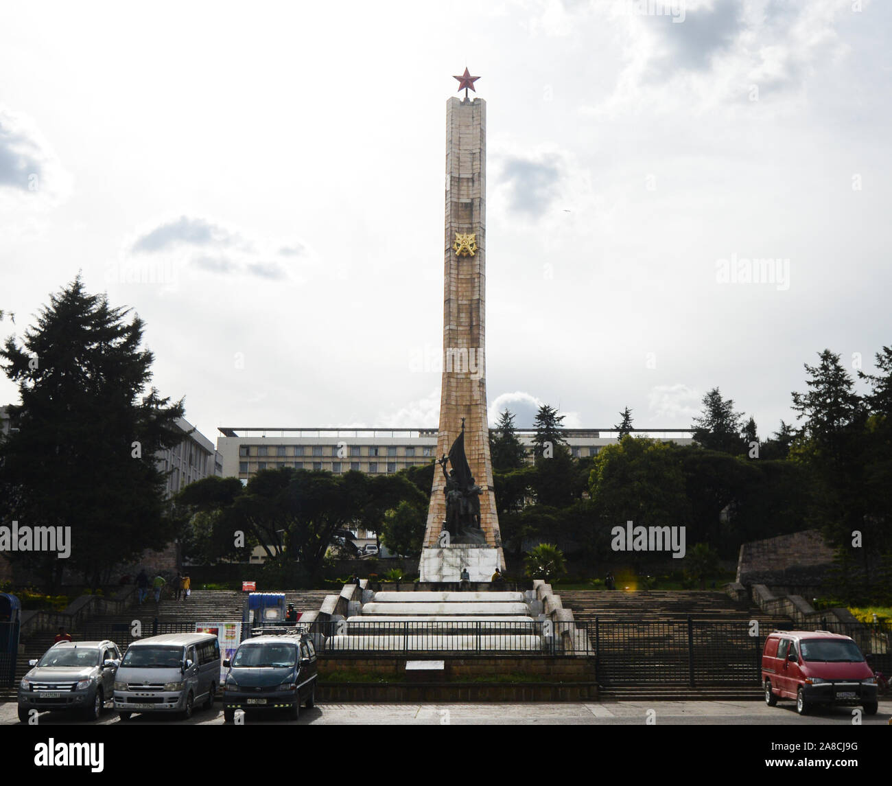 Monumento Tiglachin ad Addis Abeba in Etiopia Foto Stock