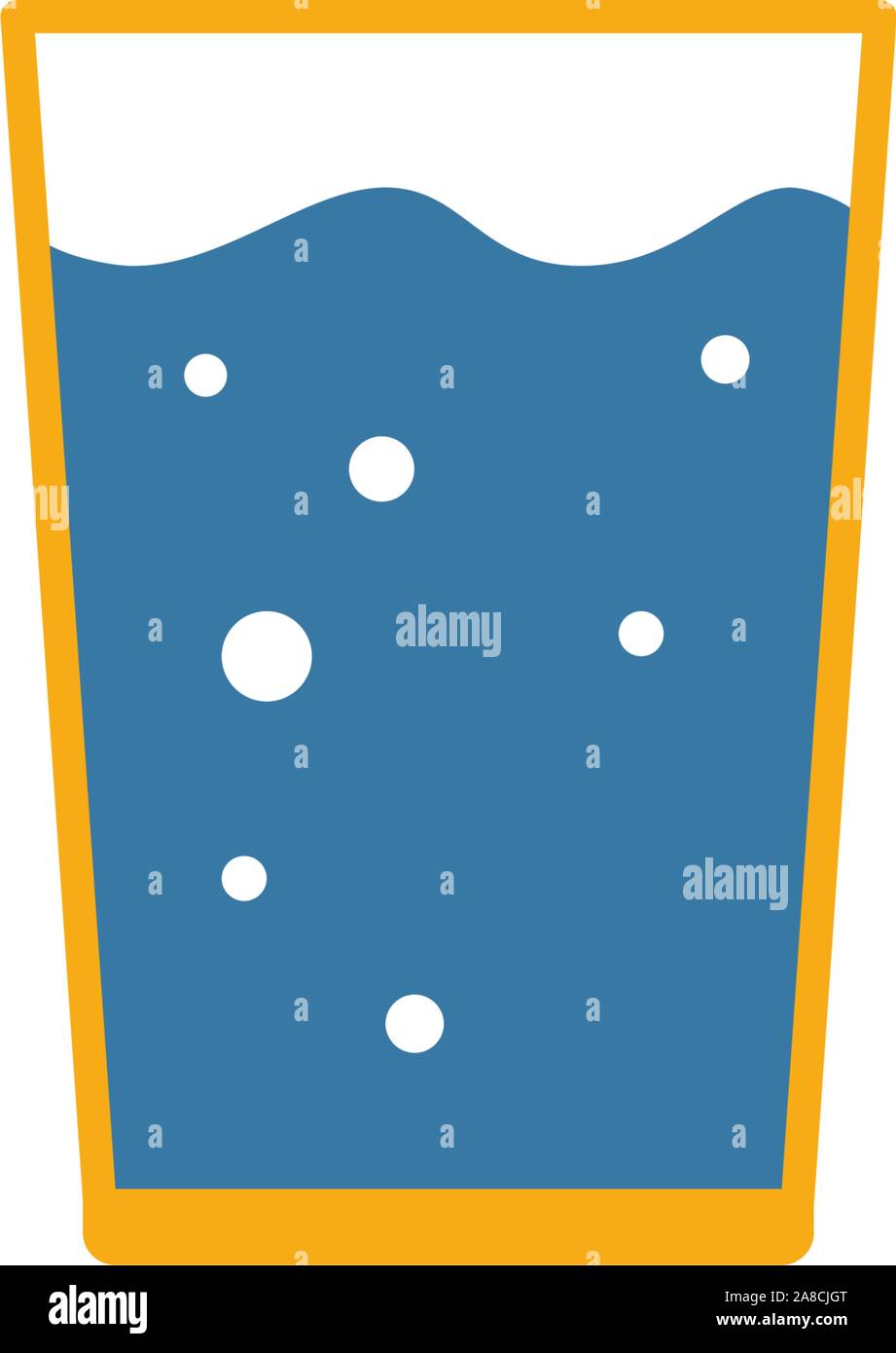 Icona di vetro. Piatto elemento creativo da bar e ristorante raccolta di icone. Vetro colorato icona per modelli, web design e software Illustrazione Vettoriale