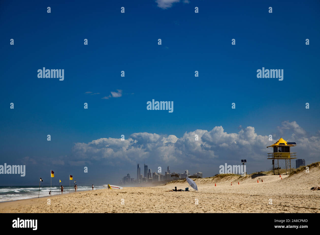 Una bellissima spiaggia sulla Gold Coast, Australia Foto Stock